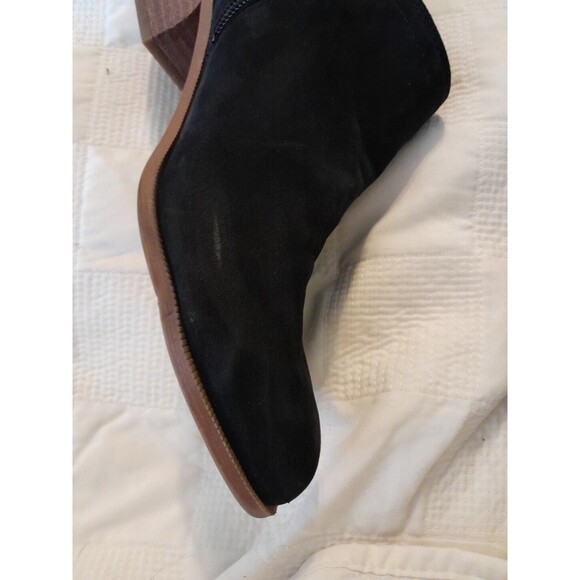Franco Sarto Dale 1.5" Heel Ankle Bootie Black Suede Size 9M  Leather Zip Up - Picture 11 of 11